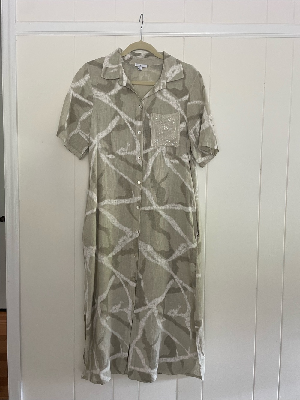Kaktus Linen Graphic Print Shirt Dress - Picture 1 of 6